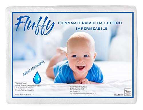 Tex family COPRIMATERASSO Impermeabile ANTIACARO PVC Lettino Fluffy Anti URINA in Puro Cotone