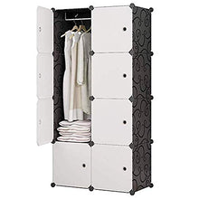 WBTY - Cesto portaoggetti portatile da assemblare, armadio, camera da letto, armadio con ante