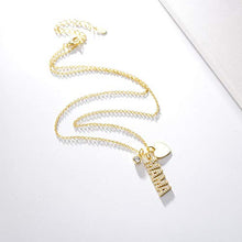 Baoxiaohed Collana in Argento Sterling, 925 Sterling Argento Stile Moda Rosa Oro Cuore Alfabeto Collana Dorata, Adatta per La Festa della Mamma, Regali di Anniversario E Regali di Compleanno