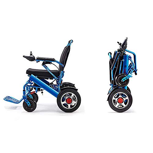 Accessori per la casa Sedia a rotelle Pieghevole elettrica Disabili Scooter Elettrico Tipo di Viaggio Portatile Freno bloccabile Funzionamento Facile Telecomando per Anziani Quattro sedie a rotelle