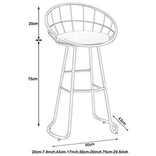 TRGCJGH Sedia da Bar Moderna per Cucina Sala da Pranzo Altezza del Bancone degli Sgabelli da Bar Sgabello con Schienale E Poggiapiedi Rivestimento in Velluto,C-SeatHeight27.5inch