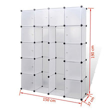 Luckyfu Questo Scaffale armadietto modulare con 14 Scomparti Bianco 37 x 146 x 180,5 cm.Questo Armadio Fornira Una Soluzione di Stoccaggio Ideale.Armadio Guardaroba.
