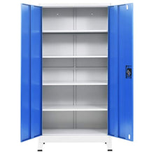 Tidyard Armadio per Ufficio in Metallo,Armadio Schedario- Disponibili in Diverse Misure 90x40x180 cm Grigio e Blu