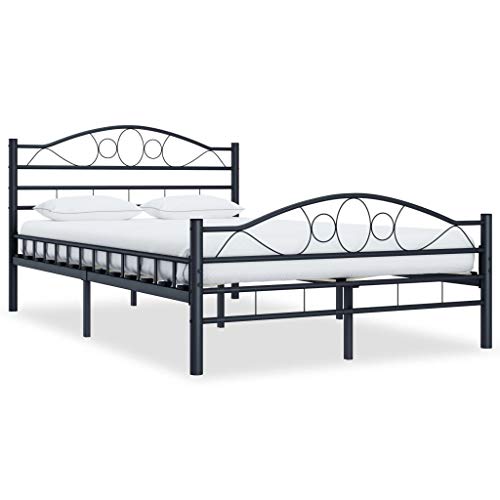 Festnight Giroletto, Struttura per Letto in Acciaio Nero 120x200 cm
