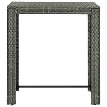 FAMIROSA Tavolo da Bar da Giardino Grigio 100x60,5x110,5 cm Polyrattan
