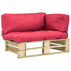 Tidyard Divano in Pallet da Esterno a 2 Posti, con 3 Cuscini Rimovibili, 110 x 66 x 65 cm, Certificato FSC, Ross