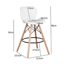 GrandCA HOME Seggiola da Bar Set di 2, Sedia da pranzo da cucina sgabello alto ,Sgabello da Bar Imbottito(Bianco)