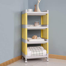 LYM &ripiano di stoccaggio Scaffalature Creative Cucina Multifunzionale casa Cucina Bagno Balcone con Ruote 4-Layer Storage Rack Scaffale di Finitura
