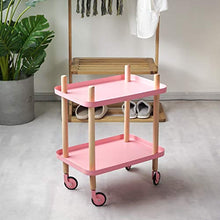 BLWX LY Carrello Pratico di Rotolamento, Piccolo Scaffale D'angolo for Uso Domestico, Resistente alla Ruggine/Durevole/Robusto (Color : Pink)