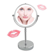 Specchio per Il Trucco Illuminato, Specchio cosmetico ingranditore 10X con 18 luci a LED, Specchio cosmetico con Luce LED Naturale Morbida a Pulsante on/off