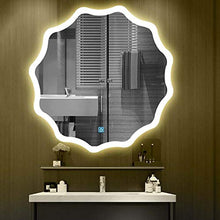 Specchi da bagno impermeabili rotondi LED illuminato Specchi di vanità a parete illuminato Doccia Smart Trucco da barba IP44 Impermeabile Touch Dimmble Switch-60x80cm.