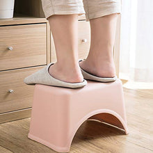 Niduo Bear Sgabello Basso per Bambini Sgabello Quadrato in Plastica, Sgabello Che Cambia Scarpe Bagno Piccolo Panca Impilabile 4 Pezzi,Rosa