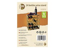 Mobile porta bottiglie cantinetta vino in legno naturale bamboo 24 posti enoteca 47x26x94 cm