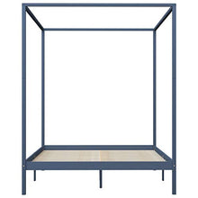 SKM Giroletto a Baldacchino Grigio Legno Massello di Pino 180x200cm