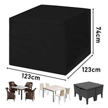 AKEfit Rattan Cube Set Cover, 420D Oxford Fabric Garden Cover per mobili, Cube, 4 posti (123 x 123 x 74cm)
