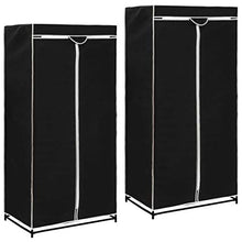 Tidyard Armadio con Cerniere,Guardaroba in tessuto2 pz Nero 75x50x160 cm