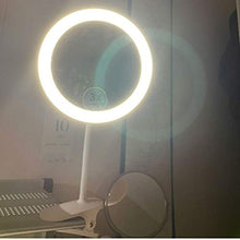 OMLTER Portatile Specchio Trucco con Clip, 360° Flessibile Cigno Collo Bellezza Specchio per Trucco E Rasatura, 3X Ingrandire Desktop Vanity Mirror con LED Luce