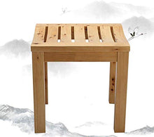 Sgabello da Bagno in Legno massello, Sgabelli da Doccia Panca Stabile Antiscivolo Max 150 kg 0109 (Colore: A, Dimensioni: 423445CM)