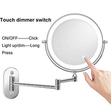 JSJJAUJ Specchio per Il Trucco 10x Montaggio a Parete ingranditore Specchio Trucco 2-Face Touch Dimellente LED LED Vanity Specchio Specchio cosmetico Grossissant Miroir Mural