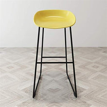 LWW Sedie, sgabelli da bar Seggiolone poggiapiedi moderno Sgabelli da bar Sgabello alto moderno in ferro Pp Sedile in plastica per cucina Sedia da pranzo Ufficio aziendale Ristorante,Giallo,45x45x75