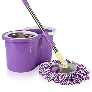 SSAYY Spray Mop Mop in Microfibra Viola Testa Rotante di Ricambio Mop Testa Cucina Bagno Pulizia delle Superfici Filatura Strumento Pulito A 360 Gradi