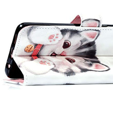 Saceebe Compatibile con Huawei Mate 20 Lite/maimang 7 Custodia Pelle Cover a Libro 3D Custodia in Pelle con Cordino Portafoglio Flip Case PU Custodia Pelle Cover Protettivo Bumper Morbido,Gatto