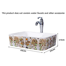 Yxx max -Lavabo Bagno Art Bacino di Ceramica Bacino di Arte del dispersore Contro Parte Superiore del Bacino Rettangolare LAVANDINI Bagno (Senza Rubinetto) -48x38x14cm Lavandino del lavabo