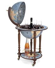 Globo da Vinci Blue Dust Mappamondo Bar *Fatto in Italia* con Certificato di autenticità
