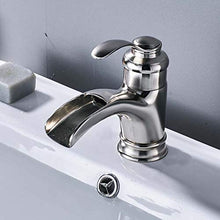 LMH spazzolato nichel lavabo lavandino rubinetto maniglia singola maniglia a cascata beccuccio miscelatore bagno rubinetto a ponte montata calda acqua fredda lavaggio acqua ( Color : Black Bronze )