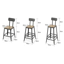 Sgabello Sgabello quadrato comodo, retrò ferro battuto bar sgabello ristorante cafe high sgabello da pranzo sedia da pranzo in legno massello di seduta in legno mobili decorativi (dimensioni: 45 cm)
