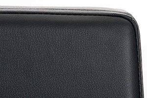 CLP Sedia Pranzo Grenoble in Similpelle E Acciaio Inox I Sedia Soggiorno Imbottita Moderna, Alt. 48 CM I Sedia Tavolo Salotto Moderna, Colore:Nero