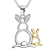 Baoxiaohed Collana in Argento Sterling, Collana di Conigli Mamma in Stile Moda Argento Sterling 925, Adatta per La Festa della Mamma, Regali di Anniversario E Regali di Compleanno