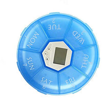7 giorni pillola scatola organizzatore droga dispenser portatile viaggio elettronico intelligente blu