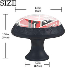 Music Sax Jazz Instrument Rosso Grigio Pomelli per Porta Set di 4 Pomelli per Mobili Manopole per Cassetti Cucina Armadio Vetro