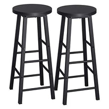 WOLTU Set Mobili da Bar Tavolo con 2 Sgabelli Alti Arredo per Cucina in Acciaio Legno BT17sz+BH130sz-2