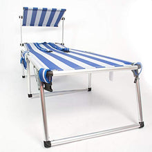 CREVICOSTA QUALITY MARK MARCAS DE CALIDAD 1 lettino 1006 blu e bianco, 192 x 65 x 41 cm