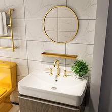 Muzi-Mirror Specchio da Bagno, Bagno di Casa con Mensola Specchio da Parete Specchio da Bagno Specchio da Trucco in Metallo in Ferro Battuto Specchio Tondo,d'oro,60CM