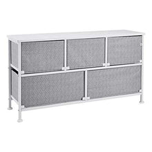Amazon Basics - Cassettiera extra grande, 5 cassetti in tessuto, bianco