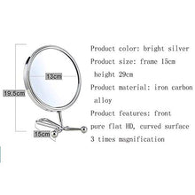 AJH Specchi da Barba Specchio ingranditore 3X con ingrandimento su Due Lati - Specchio per Trucco ingrandito 6 Pollici in Metallo ad Alto ingrandimento Specchio da Trucco