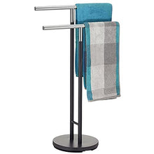 kela 22230, Portasciugamani, 2 Bracci, Antiruggine, Metallo, 92,5 cm di Altezza, Sinerio', Antracite, Metal, Anthracite, One Size