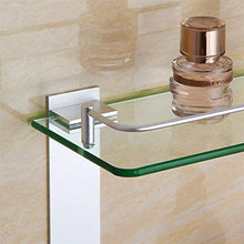 Ghelf Scaffale per stoccaggio Spazio in Alluminio Triplo ripiano in Vetro a Parete in Alluminio e Vetro Bagno Organizer Shelf Bathroom Square Doccia Doccia Organizzatore Rack Anodizing Bagno Scaffali