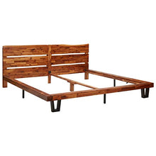 Tidyard Struttura Letto Giroletto Letto Matrimoniale in Legno in Legno Massello d'Acacia 200x 200 cm,Telaio Letto Matrimoniale in Legno Massello,Letto Matrimoniale in Legno Massello 200x200 cm