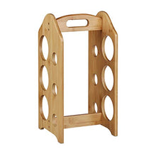 Relaxdays Portabottiglie da Terra per 6 Bottiglie, Cantina in bambù HLP 40x20x20 cm, Manico, Design Originale, Naturale, Legno, Marrone, 20x20x40 cm