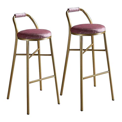 WSDSX Sedia per Sala da Pranzo, Cuscini per braccioli, seggiolone, Sgabello, Sgabello da Bar per Colazione, Bar, bancone, Sgabello da Cucina e Trucco, Sedia in Ferro, 65Cm, 65Cm
