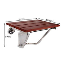 ZHJFDJ Accessori da Bagno - Pieghevole Solido Muro Sedile Doccia in Legno a Parete Sgabello for Anziani Donna Incinta Pieghevole in Legno Sgabello Cambiare Le Scarpe Pesanti antislittamento - Load-b