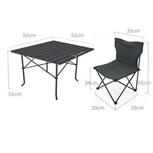 OCYE Tavolo E Sedie da Campeggio Pieghevoli, Piano in Lega di Alluminio, Gambe Spesse, Adatto per Campeggio All'aperto, Spiaggia, Set da 5 Pezzi con Custodia