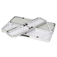 Turefans tavolino Pieghevole, Tavolo da Campeggio, Lega di Alluminio, Pieghevole, 60 * 90 * 70 cm, con 2 panche