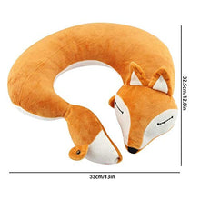 Rockyin Fox Forma Collo di Corsa del Cuscino Soft Air Ferro di Cavallo Salute Cuscino (Brown Fox)