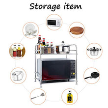 &ripiano di stoccaggio Ripiano da cucina, Scaffale for forno a microonde in acciaio inossidabile Contenitore for spezie Contenitore for utensili da cucina Stoccaggio -2 strati Scaffale di finitura