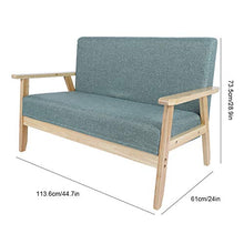 HYM Tessuto in Legno 2 Posti Divano, Poltrona Divano Lounge per Camera da Letto Soggiorno Ufficio Giardino Cortile